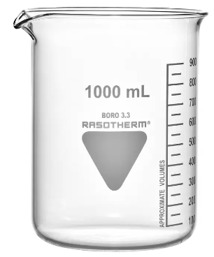 - JUSQU’À RUPTURE DE STOCK -  BECHER VERRE BOROSILICATE 3.3 FORME BASSE AVEC BEC ET GRADUATION CAPACITE 5 ML ( X 10 )